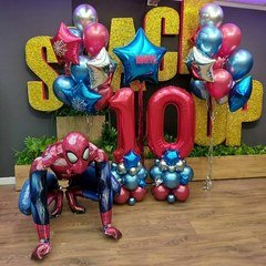 Композиция из шаров "На 10 лет с пауком"