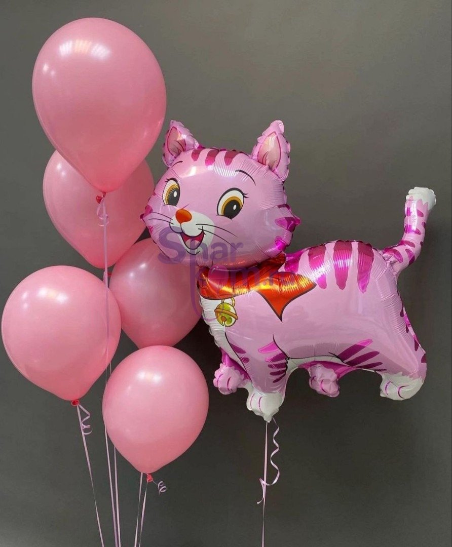 Композиция из шаров "Розовый котенок"