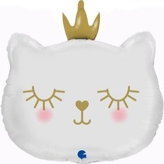 Фигура "Котенок с короной", белый, 66 см