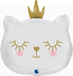 Фигура "Котенок с короной", белый, 66 см