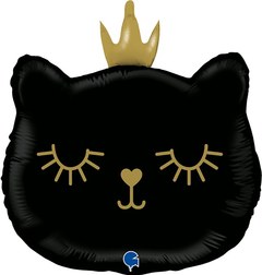 Фигура "Котенок с короной", черный, 66 см