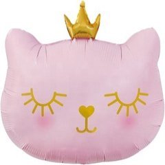 Фигура "Котенок с короной", розовый, 66 см