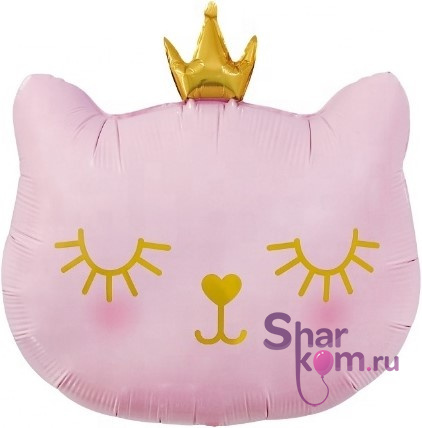 Фигура "Котенок с короной", розовый, 66 см