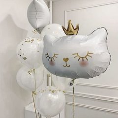 Композиция из шаров "Кошечка Белоснежка"