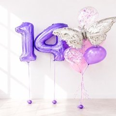 Композиция из шаров "На 14 лет с бабочкой"