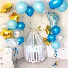 Композиция из шаров "Золотые звезды на выписку"