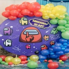 Фотозона "Радужная с космонавтиками"