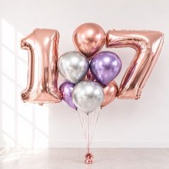 Композиция из шаров "Хром на 17 лет"