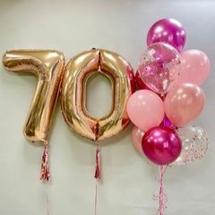 Композиция из шаров "70 круглая дата"