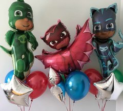 Композиция из шаров "Мини фонтаны с Героями в масках"