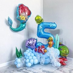 Композиция из шаров "Стойка сказочная с русалочкой"