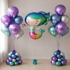 Композиция из шаров "Русалочка", тиффани/фиолетовый