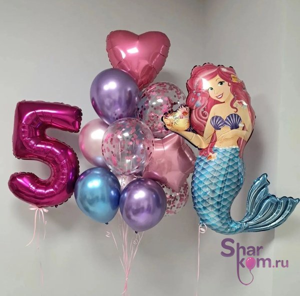 Композиция из шаров "Русалочка на 5 лет"