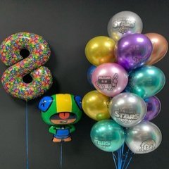 Композиция из шаров "Бравл Старс на 8 лет"