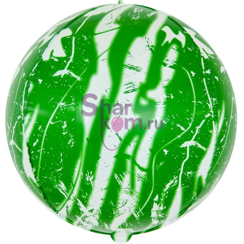 Шар сфера 3D "Зеленый мрамор"