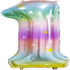 Цифра "1" Радужные искры