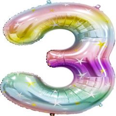 Цифра "3" Радужные искры