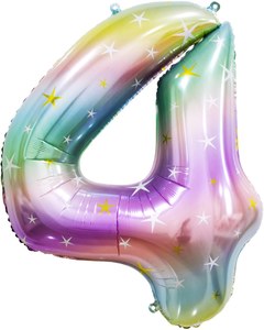 Цифра "4" Радужные искры