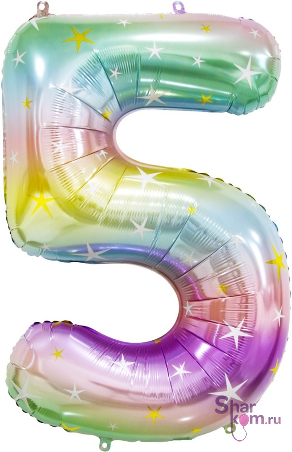Цифра "5" Радужные искры