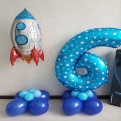 Композиция из шаров "Ракета на 6 лет"
