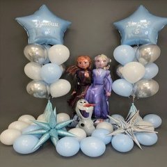 Композиция из шаров "Для сестренок с Анной и Эльзой"