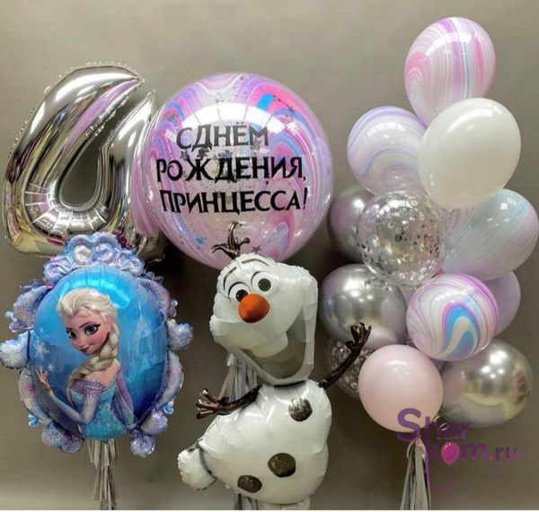 Композиция из шаров "Стеклянный агат и Эльза"