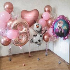 Композиция из шаров "Розовое золото Макси" Холодное сердце