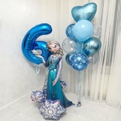 Композиция из шаров "Голубой сет с Эльзой"
