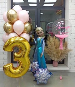 Композиция из шаров "Эльза на 3 годика"