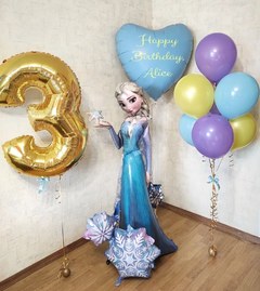 Композиция из шаров "Эльза и сердце на 3 года"