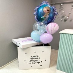 Коробка с шарами Сюрприз "Эльза для любимой дочи"