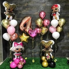 Композиция из шаров "Куклы ЛОЛ на 4 года"