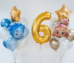 Композиция из шаров "Фиксики на 6 лет"