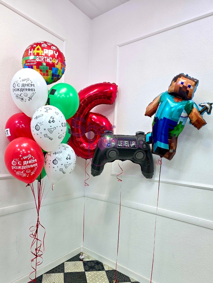 Композиция из шаров "Майнкрафт"