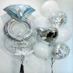 Композиция из шаров "В серебре"