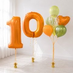 Композиция из шаров "Оранжевая на 10 лет"