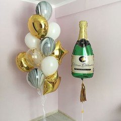 Композиция из шаров "Шампанское с фонтаном"
