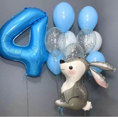 Композиция из шаров "Заяц на 4 годика"