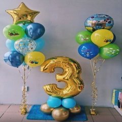Композиция из шаров "Синий трактор", яркая