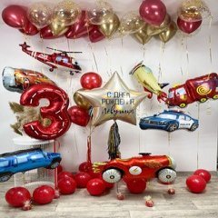 Композиция из шаров "Машины для мальчика"