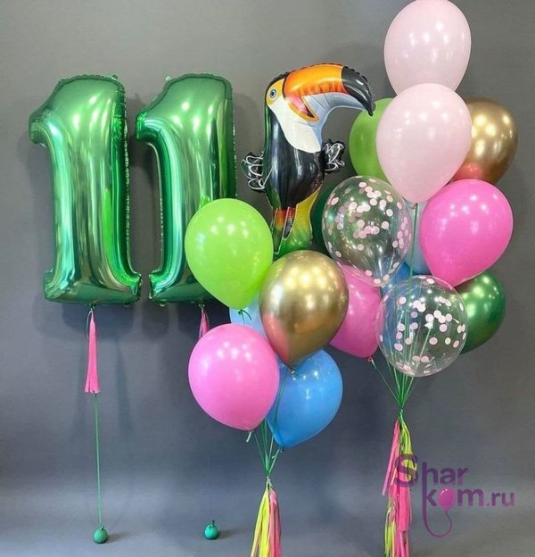Композиция из шаров "Тукан на 11 лет"