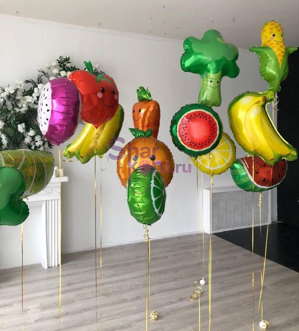 Композиция из шаров "Фрукты и овощи"