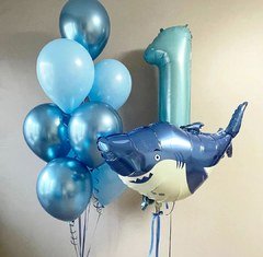 Композиция из шаров "Акула на 1 год"