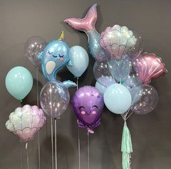 Композиция из шаров "Нежный подводный сет"