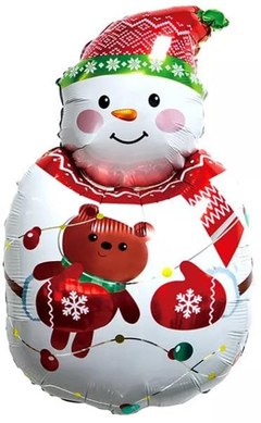Фигура "Снеговик с плюшевым мишкой"