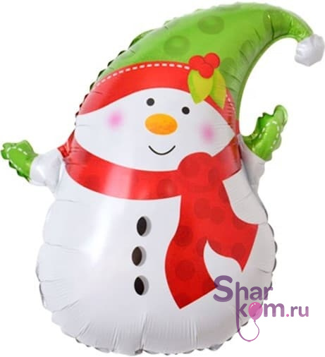 Фигура "Снеговик в зеленом колпачке"