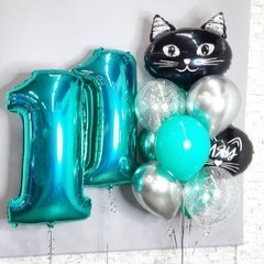 Композиция из шаров "Котенок на 11 лет"