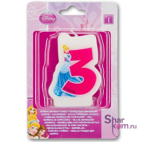 Свеча-цифра "3" Принцессы