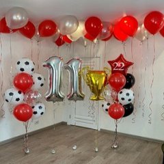 Композиция из шаров "Футбольное комбо на 11 лет"