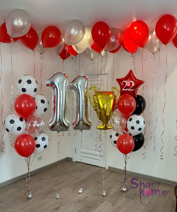 Композиция из шаров "Футбольное комбо на 11 лет"